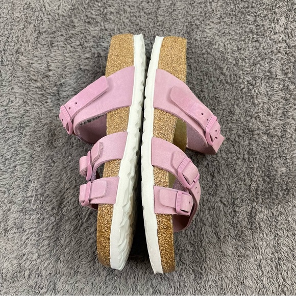 BIRKENSTOCK FRANCA SOFT FOOTBED WOMEN SANDALS LEATHER ROSE - Picture 4 of 6